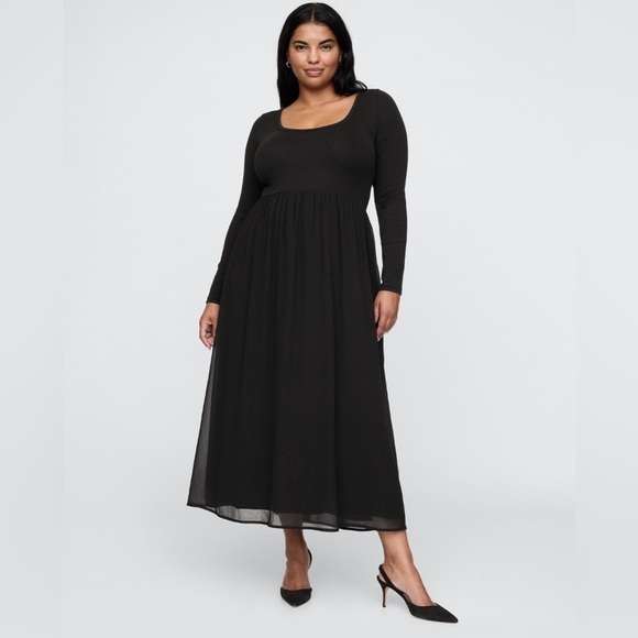 NWT! GAP Black Mixed Media Maxi Dress - Size Medium 🧡 - Picture 5 of 8